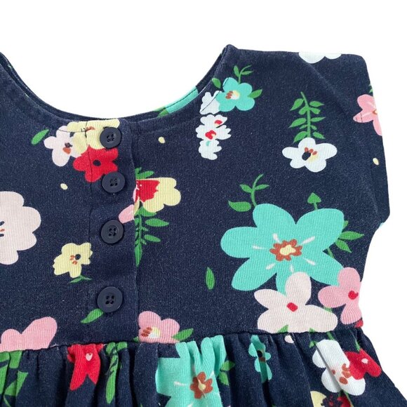 Hanna Andersson Floral Button Front Dress Size 90 - Picture 2 of 4